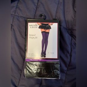 Black and purple stripe stockings